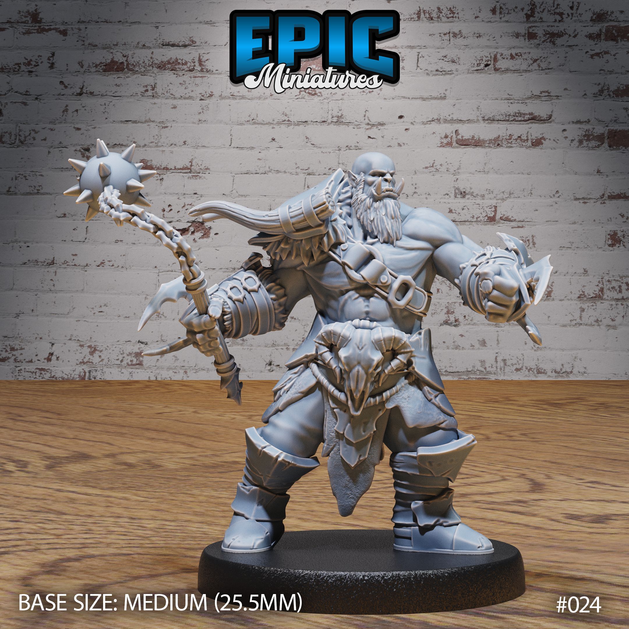 Orc Army Morning Star / Green Skin Lord / Male Humanoid Warrior / Burly Raider Tribe / Beast Tamer / Evil Forest Fighter / Woodland Encounter
